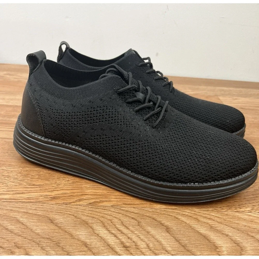 Vilocy Men's Casual Dress Sneakers Oxfords‎ Mesh Walking Shoes Black 10.5 WIDE